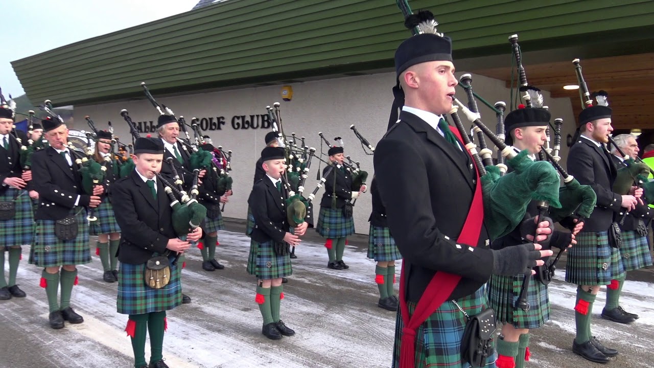 2017 Little Masons Parade with Pipe Band through Ballater in Royal Deeside, Scotland