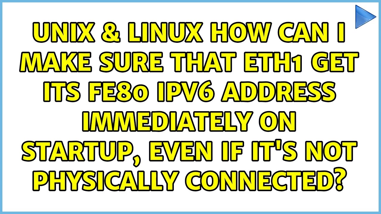 How can I make sure that eth1 get its fe80 IPv6 address immediately on startup, even if it's not...