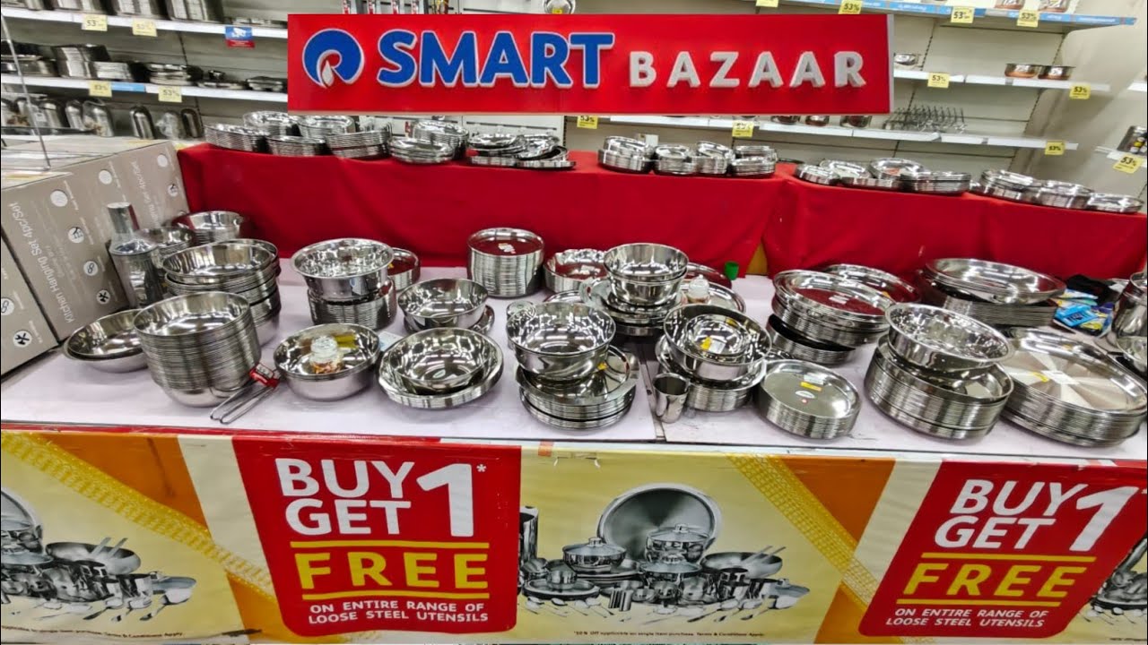 🔥Reliance Smart Bazaar clearance Sale 80% off, buy 1 get 1 Offres, new kitchenware & household item.