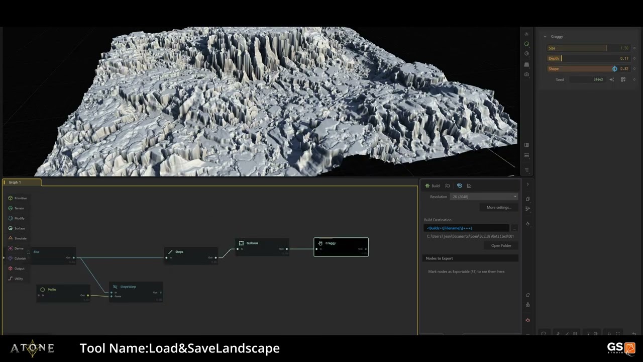 Load&SaveLandscape | Procedural Tool | ATONE | MMORPG.