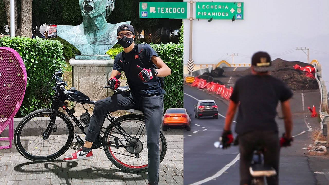 VIAJE de CDMX a TEXCOCO en UNA BICIMOTO!🤯 MAS de 60KM🚵‍♂️