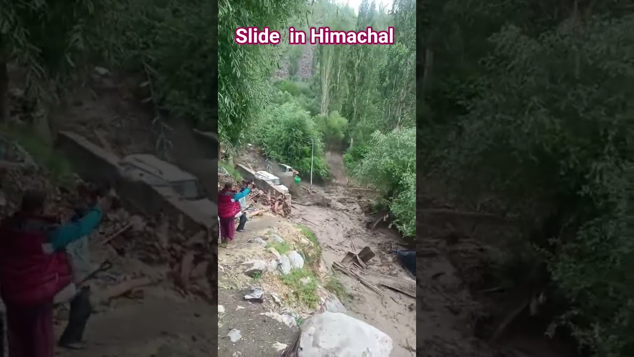 slide in Himachal # mountains #Disaster# #mountainswiev