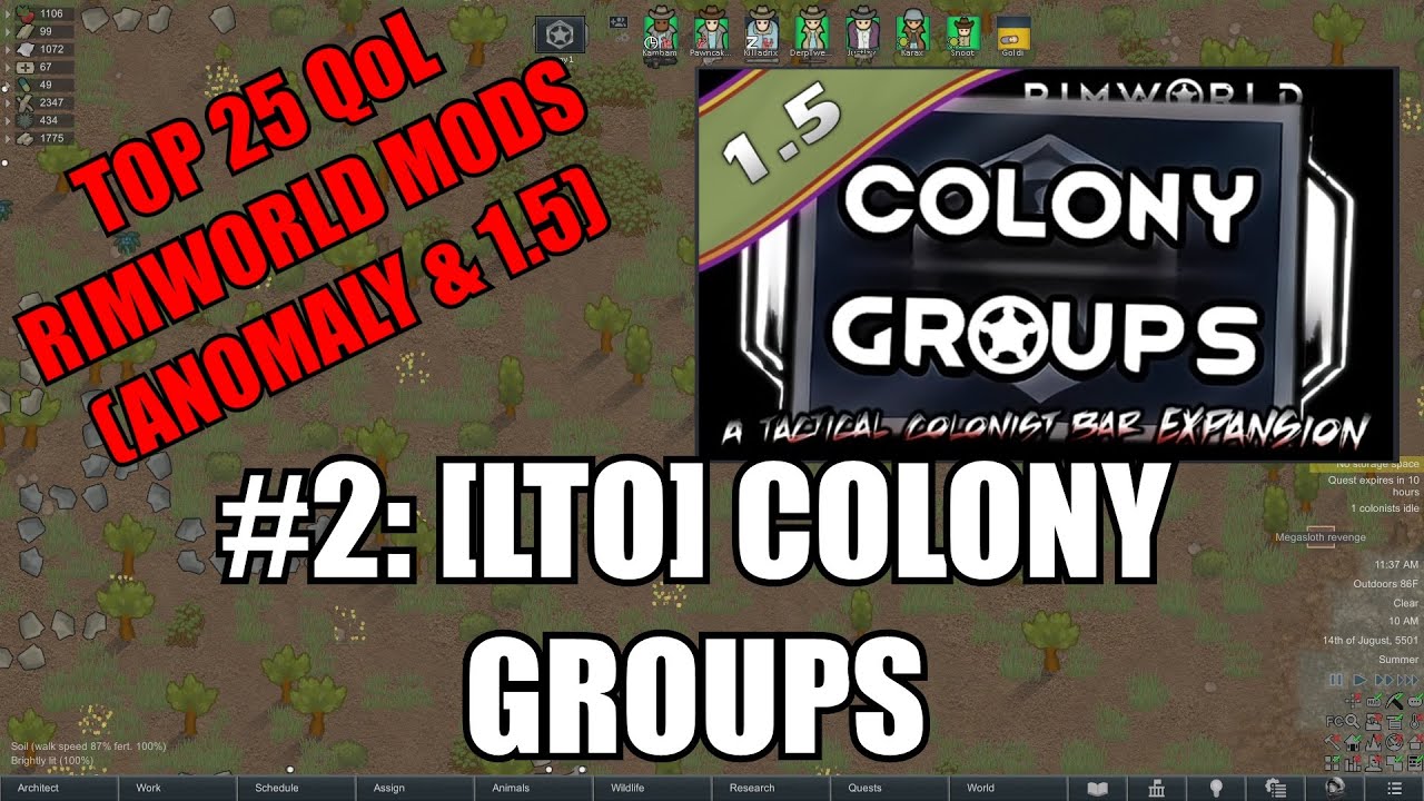 [Top 25 RimWorld Mods] #2: [LTO] Colony Groups