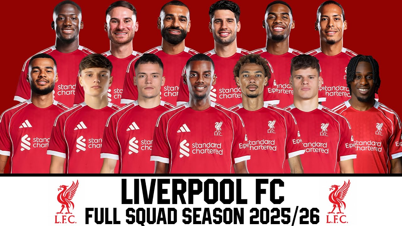 LIVERPOOL FC​ Full Squad Season 2025/26 | Premier League 25/26 | UEFA Champions League 25/26