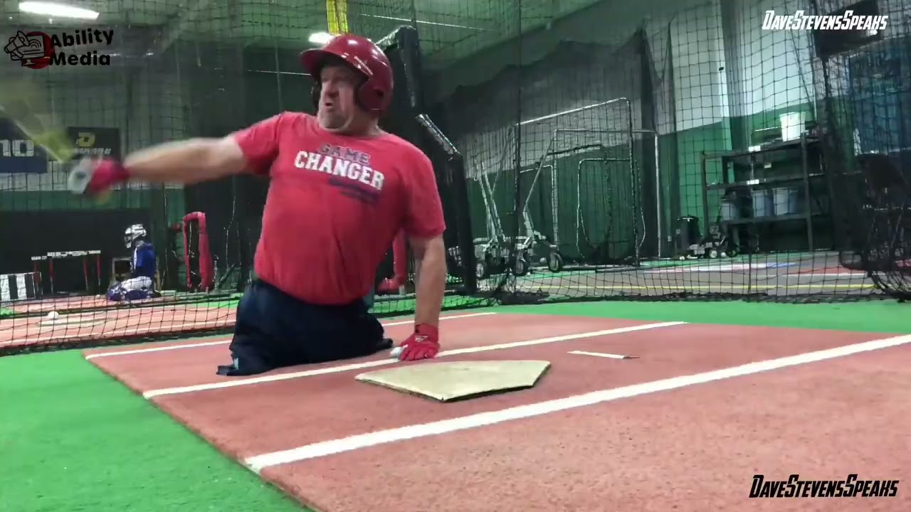 Legless man takes batting practice 