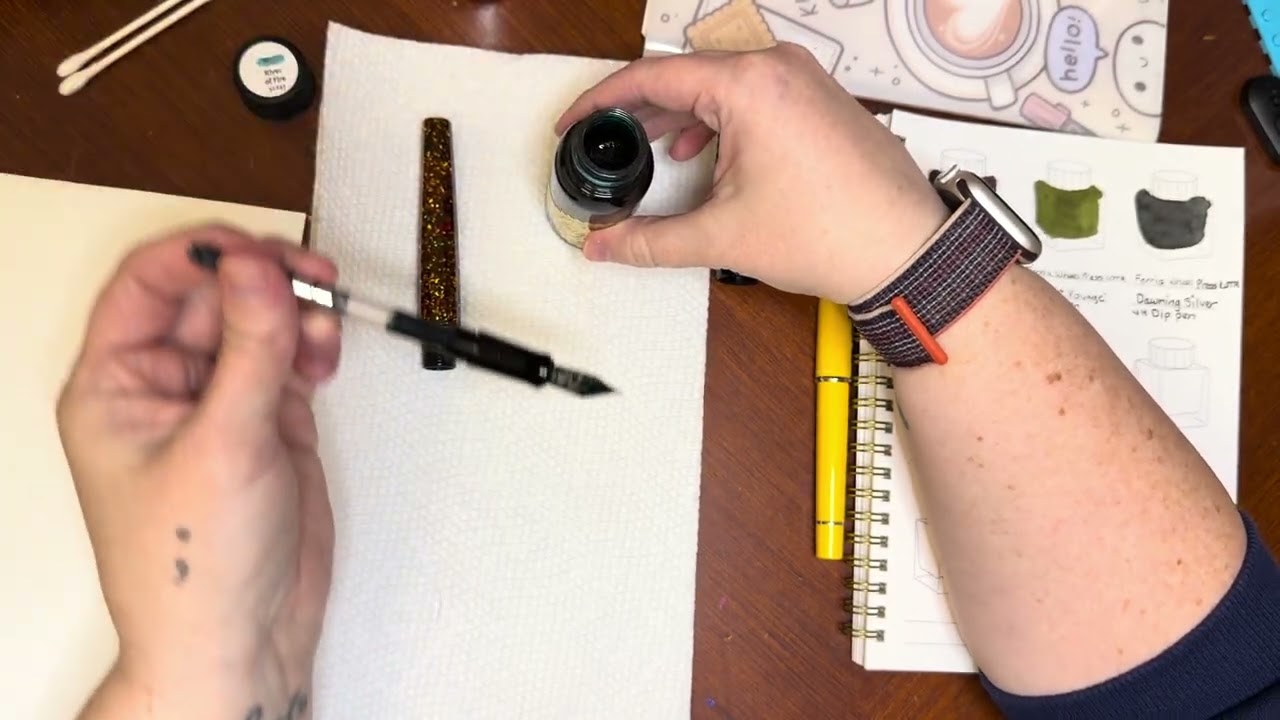 Swatching Robert Oster ink 