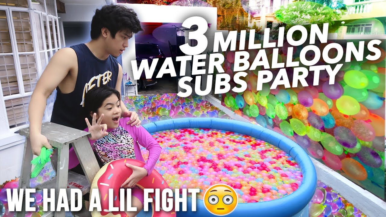 3 MILLION WATER BALLOONS SUBSCRIBERS (LIL FIGHT) | Ranz and Niana