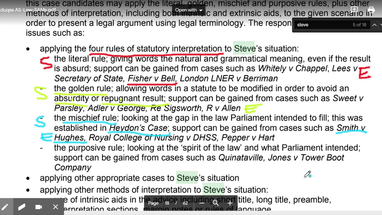 How to answer a statutory interpretation application question