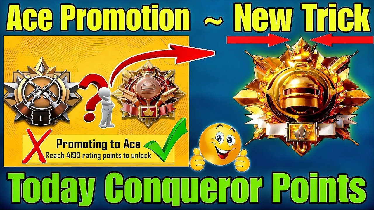 🔥Ace Promotion = NEW TRICK & NEW RULE⁉️TODAY CONQUEROR POINTS BGMI/PUBG 4.6 Rank Push Tips