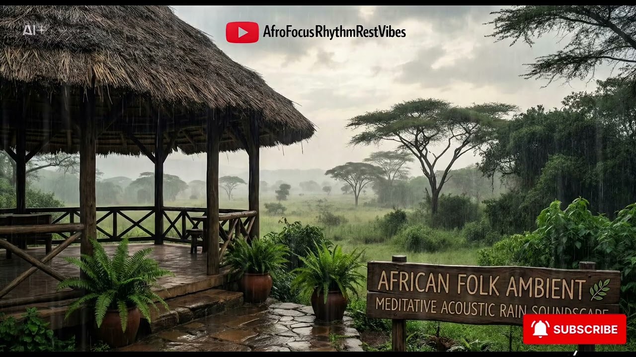 African Folk Ambient|Meditative Acoustic Rain Soundscape 