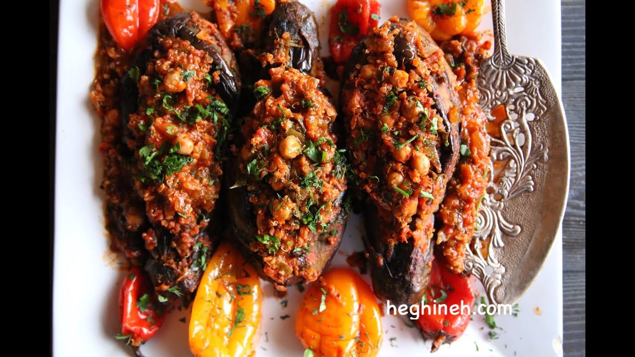 Chickpeas Stuffed Eggplants Recipe - Armenian Cuisine - Heghineh Cooking Show
