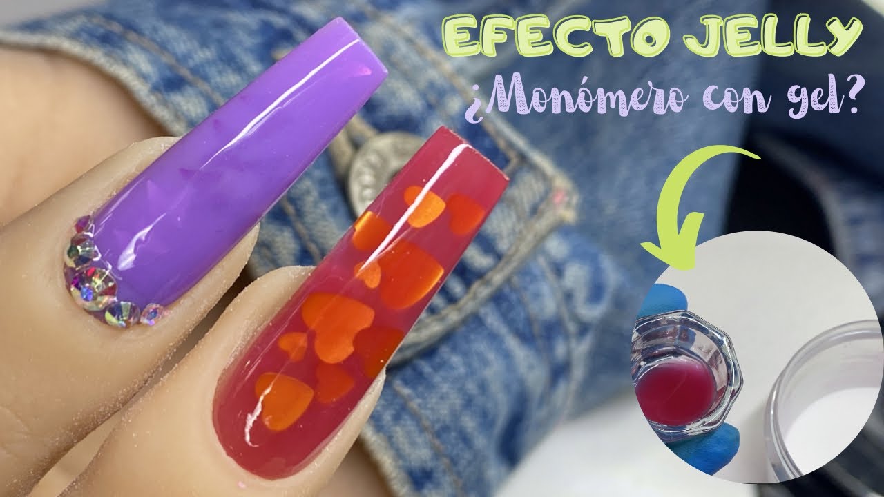¿CÓMO REALIZAR EFECTO JELLY Ó GELATINA? Mezclado MONÓMERO y gel 🤔💜