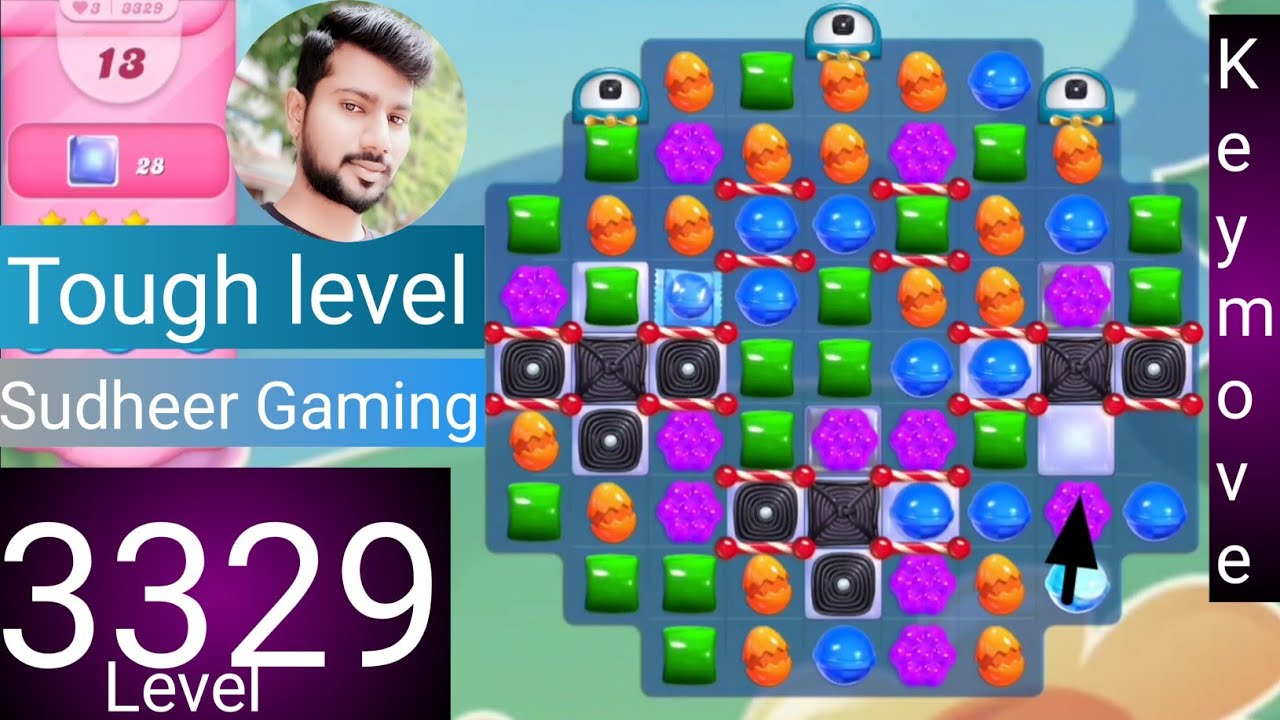 Candy crush saga level 3329 । No boosters । Tough level । Candy crush 3329 help । Sudheer Gaming