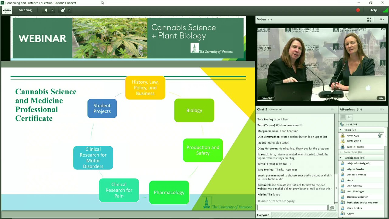 UVM Cannabis Science and Medicine and Cannabis Plant Biology Courses Informational Webinar