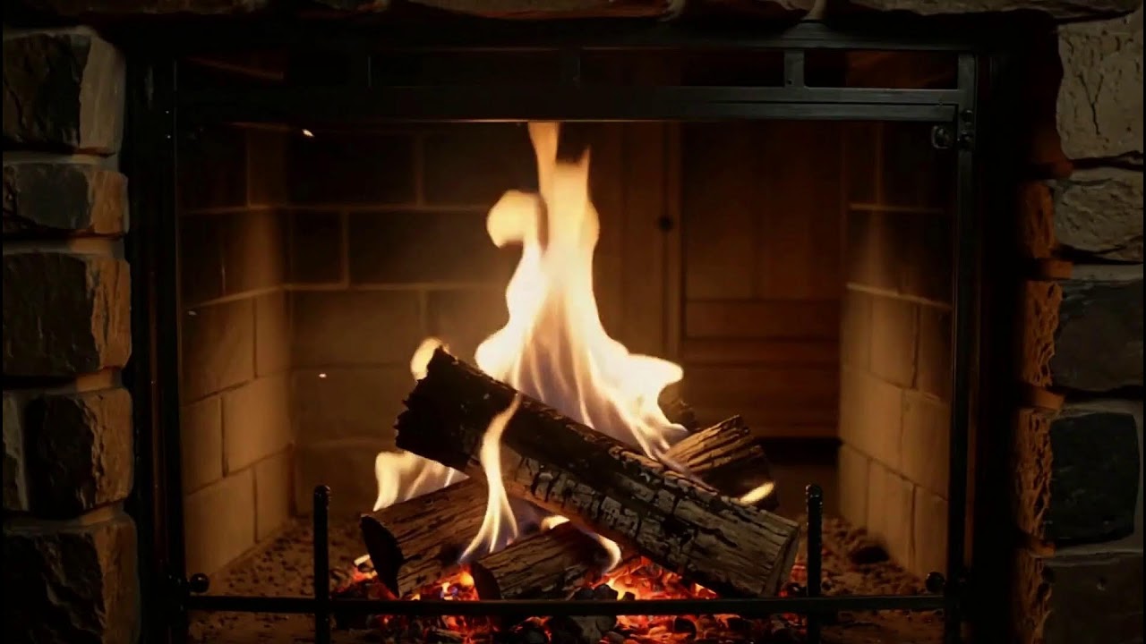 Cozy Fireplace Ambience with Natural Crackling Fire Sounds for Focus