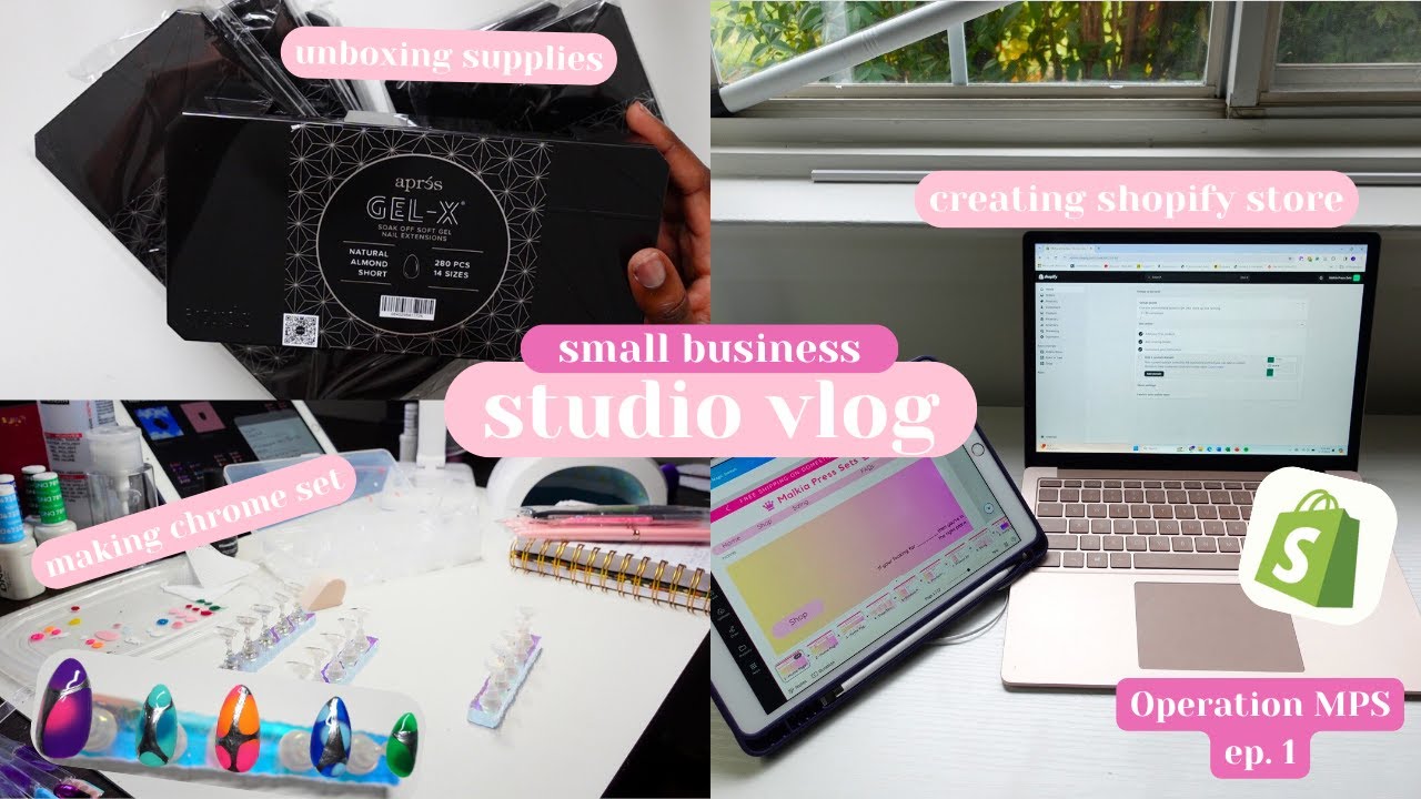 Studio Vlog ♡| Creating Shopify Store + Unboxing supplies + Making chrome set (Operation MPS)