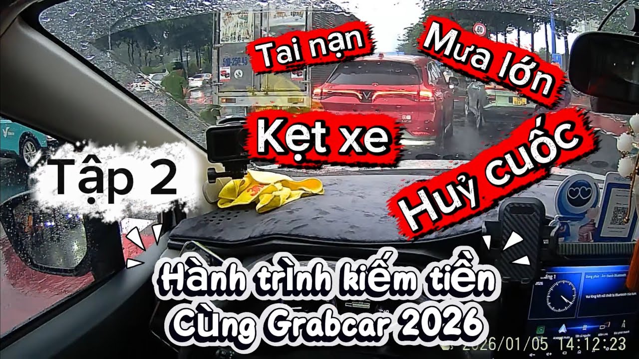 Grabcar2026 Tập 2: Mưa lớn thì nhân giá nhưng có chạy được đâu☺️#grabcar #xpander #taxi #saigon 