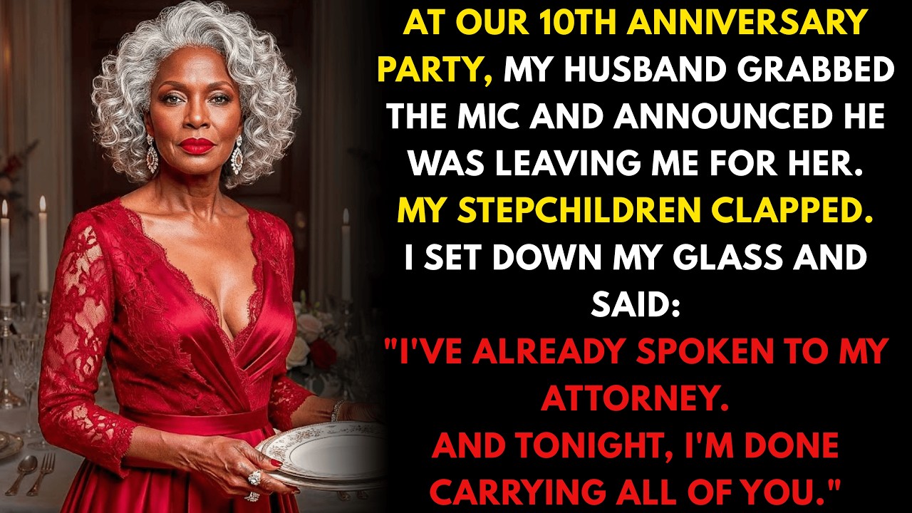 At my own anniversary party, my husband announced he was leaving me for someone younger. My stepc...