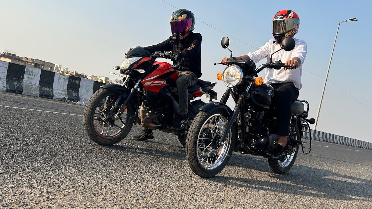 Kawasaki W175  Vs Pulsar Ns125 Race | kia hai yey?