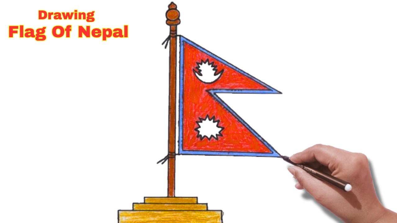 How to draw and  color the  Flag of Nepal easily🚩😍