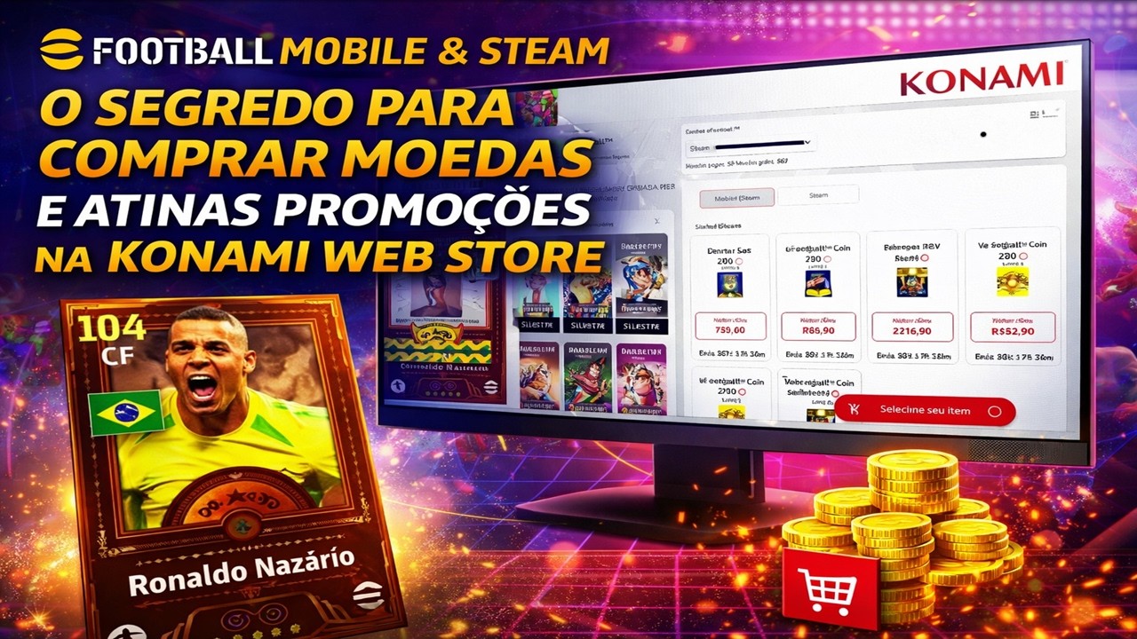 eFootball - Mobile, Steam: o SEGREDO pra comprar moedas e cartinhas nas promoções, KONAMI Web Store