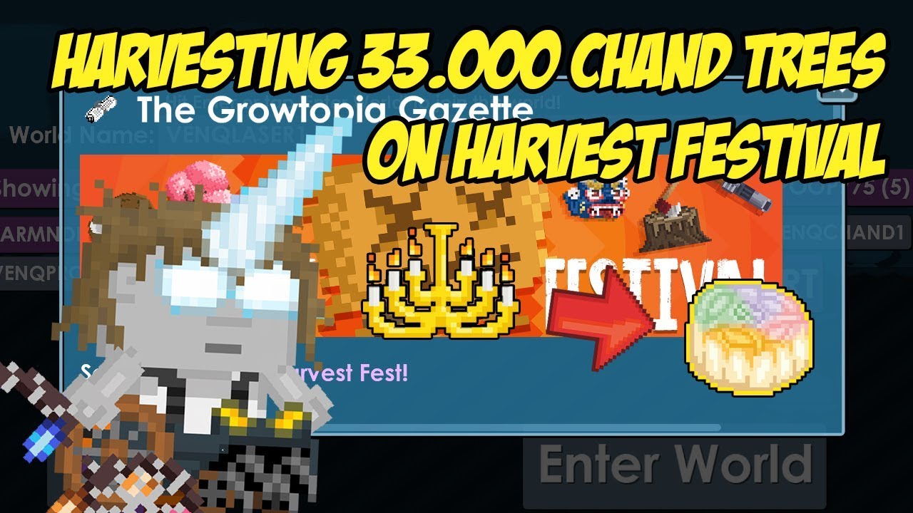 Harvesting 33k Chandelier Trees on Harvest Festival! [2019] | Growtopia