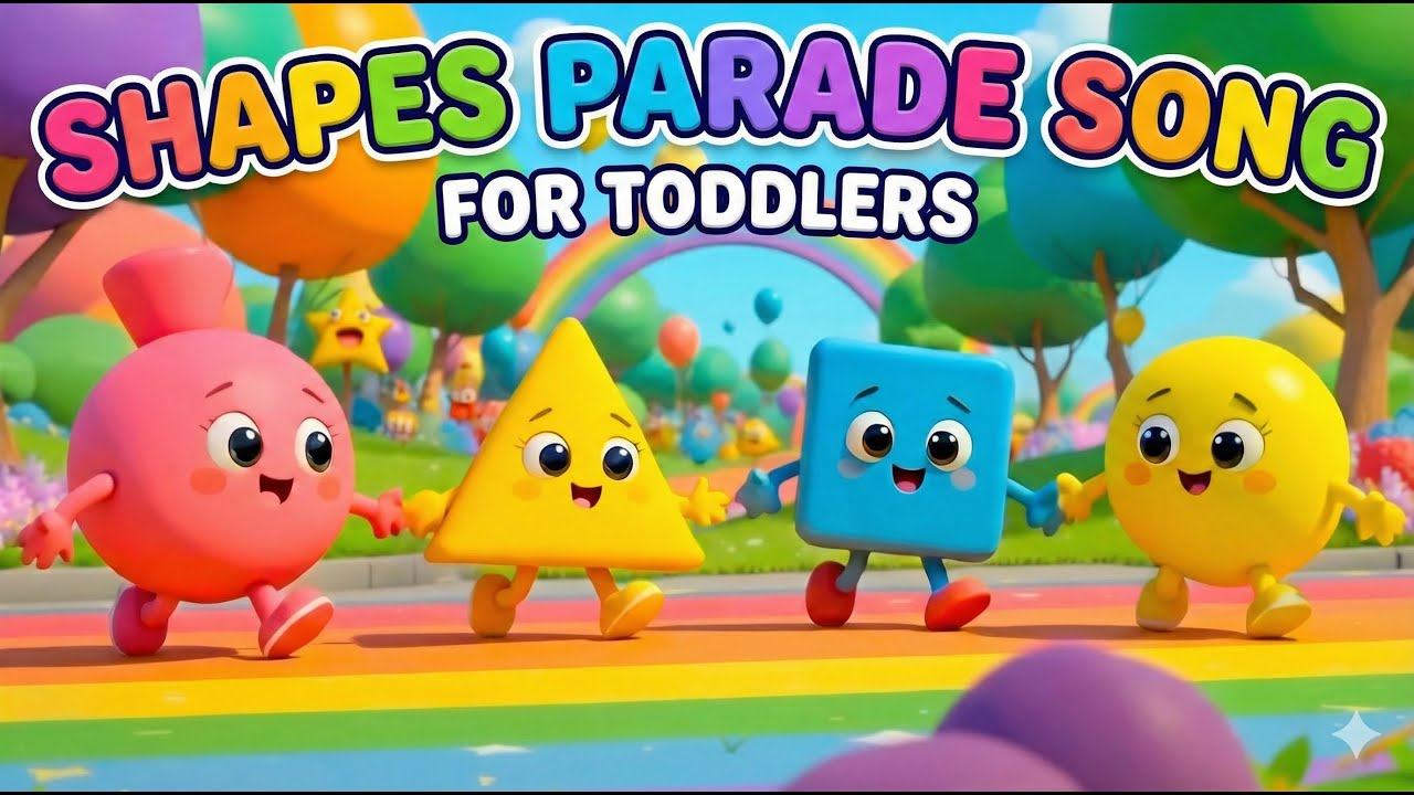 Shapes Parade | Fun Kids Song for Toddlers | Learn Shapes with Music | Circle • Triangle • Square