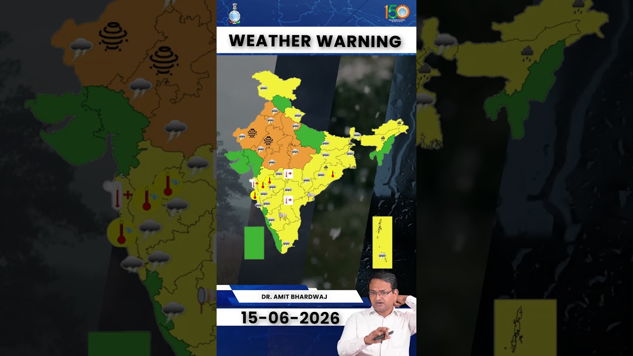 Weather Warning for 15th June, 2026 #southwestmonsoon #shortvideo #shorts #youtubeshorts