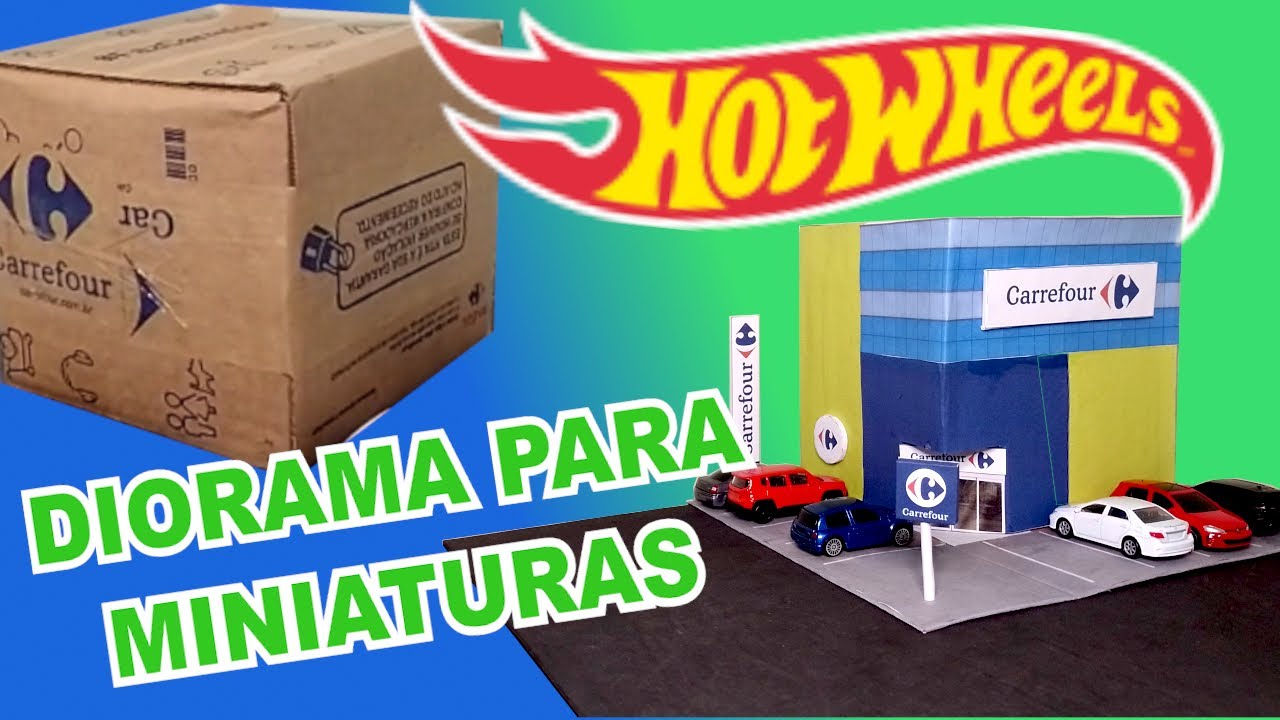 Como fazer um diorama para HOT WHEELS com caixa de papelão - Mini Carrefour