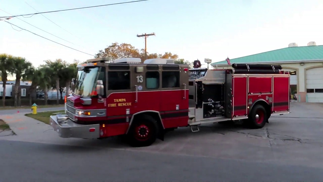 Engine 13 Responding + Tones - Tampa Fire Rescue