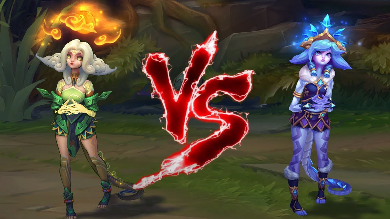 전설의 산수화 니코 VS 겨울동화 니코 롤 스킨 비교 [Shan Hai Scrolls Neeko VS Winter Wonderland Neeko Skin Comparison]