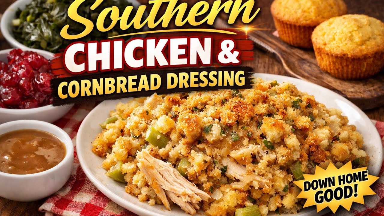 Southern Chicken & Cornbread Dressing Recipe | Classic Down Home Comfort Food