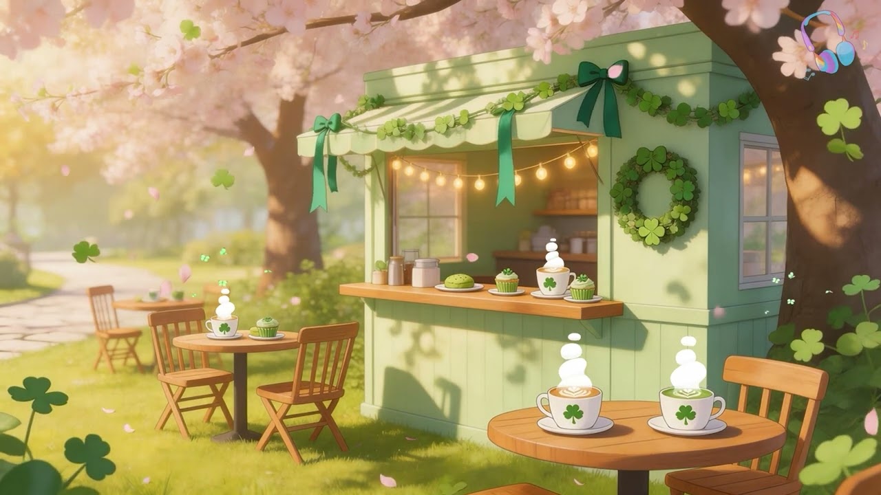 St. Patrick’s Day Café ☕ Lucky Green Lofi Ambience 🍀 Chill Lofi Hip Hop for Study / Work / Relax