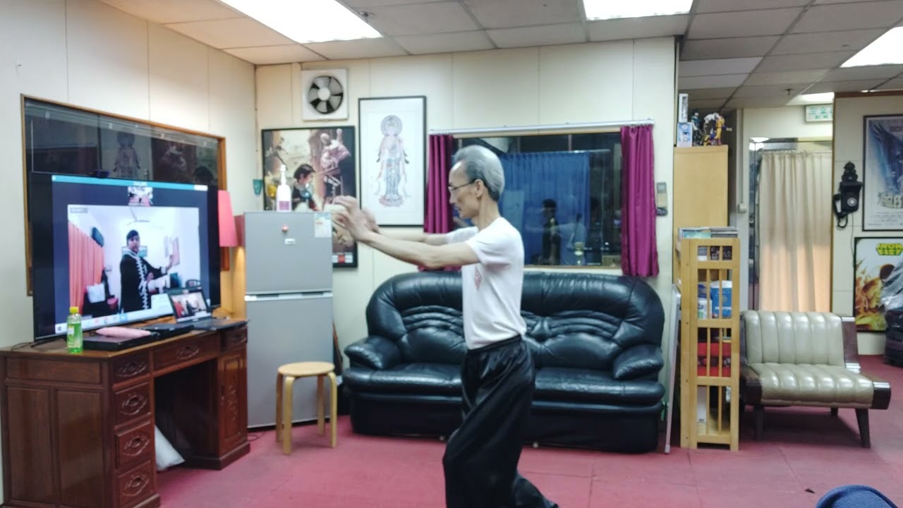 Teaching Hunggar kungfu on Zoom.