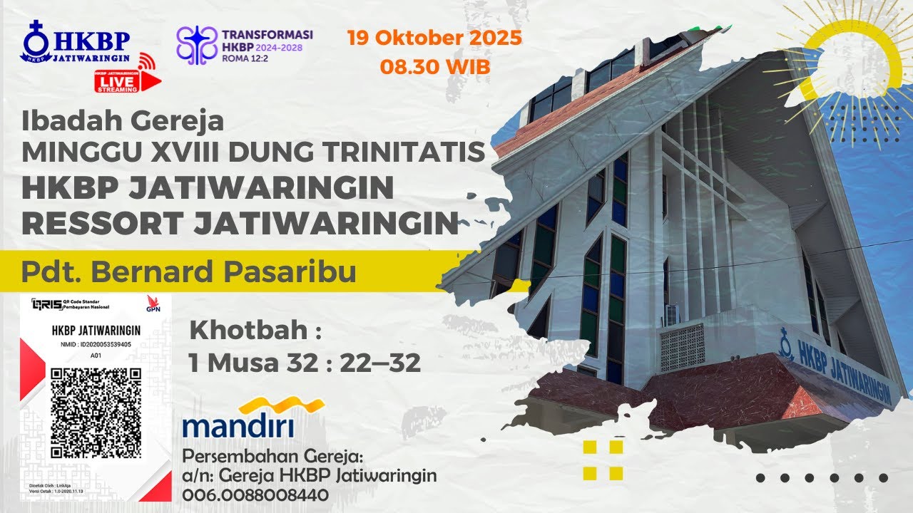 LIVE! Ibadah HKBP Jatiwaringin Minggu, 19 Oktober 2025 Pkl. 08.30 WIB