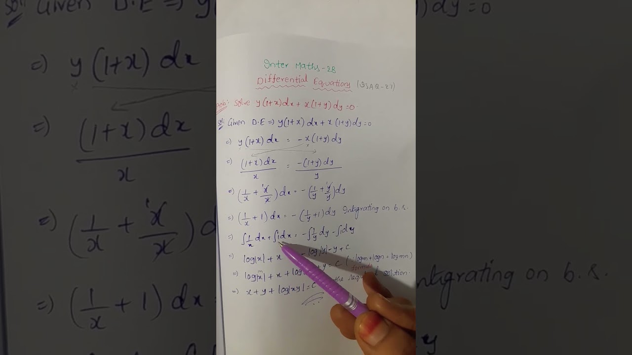 #InterMaths2B #DifferentialEquations #Vsaq27