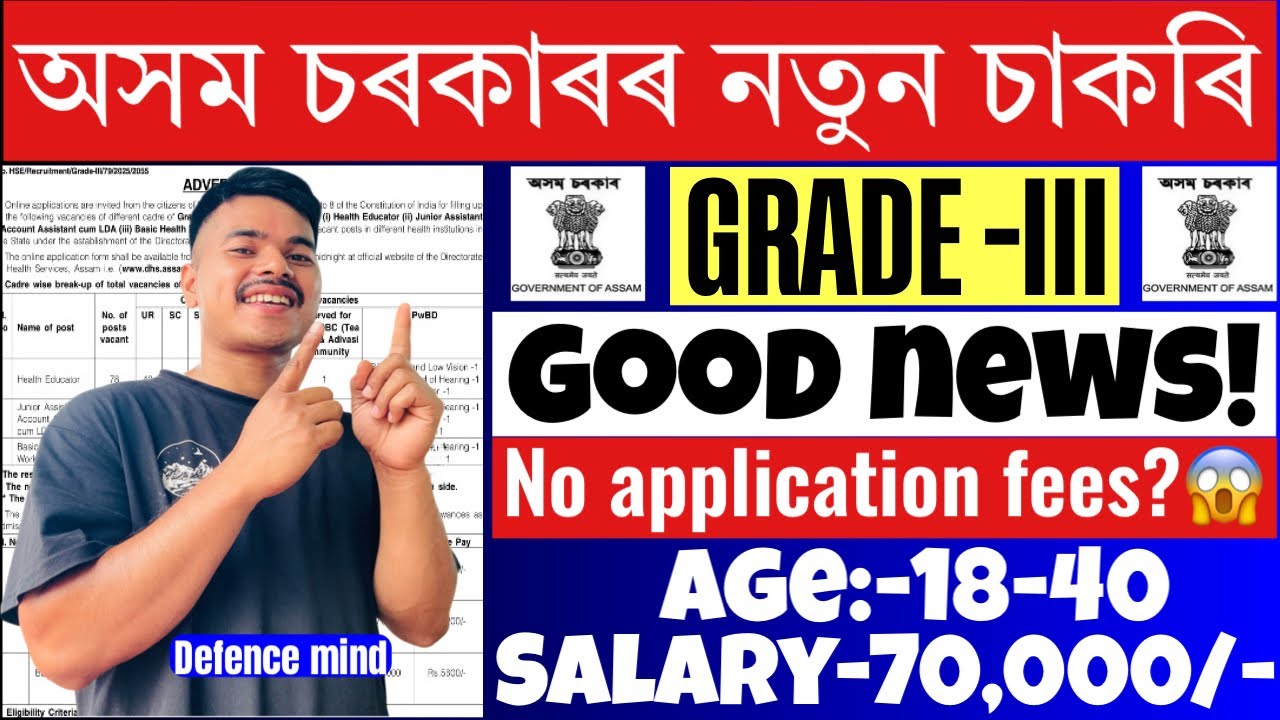 🔥 Assam Government New Recruitment 2025 | Grade-III Non-Technical Vacancy | Apply Now!#assamgovtjob 