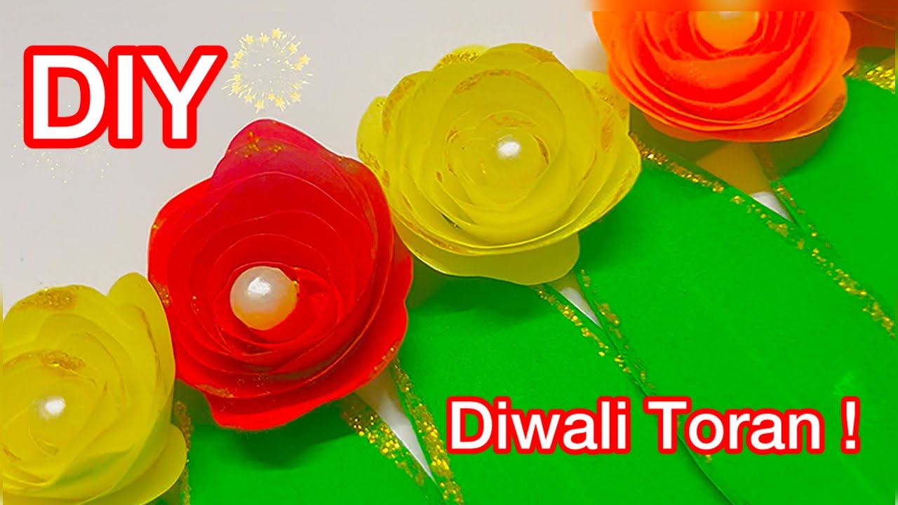 DIY Toran for Diwali | Paper Flower & Leaf Handmade Craft Decoration Idea #diwali #diy