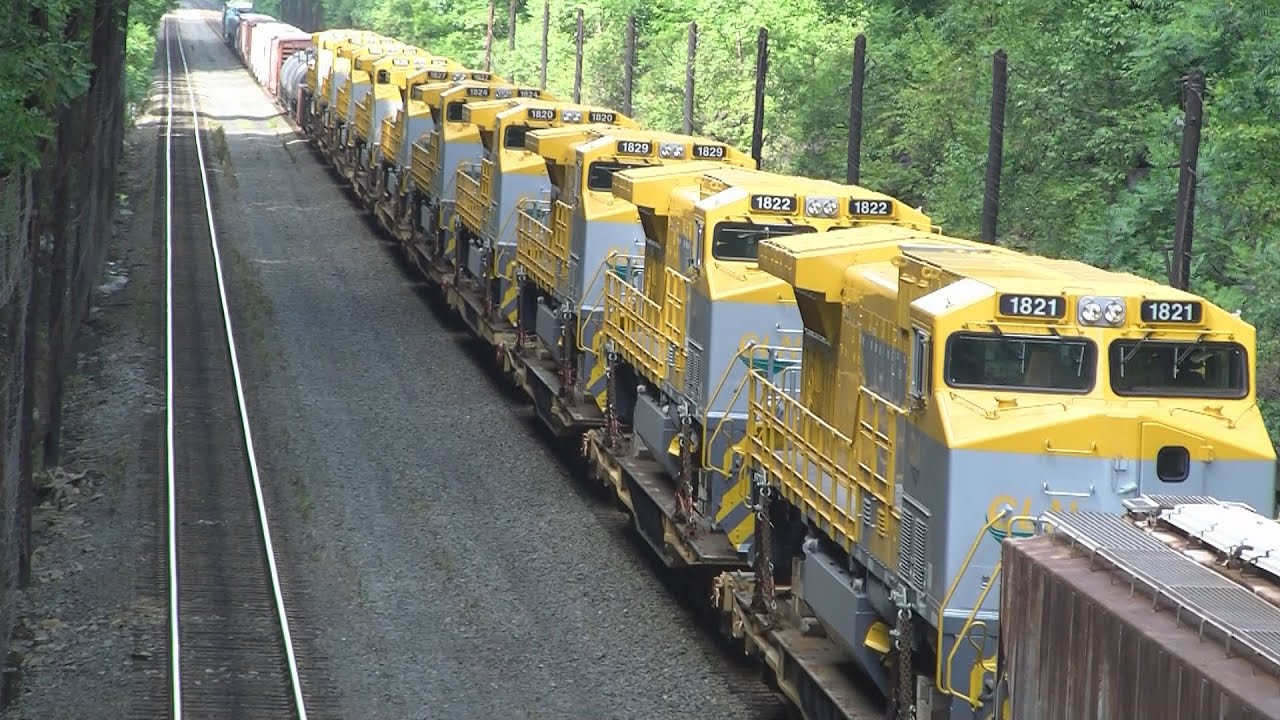 (14) New Export Locomotives On NS 054 @ Cassandra  July 9 2014