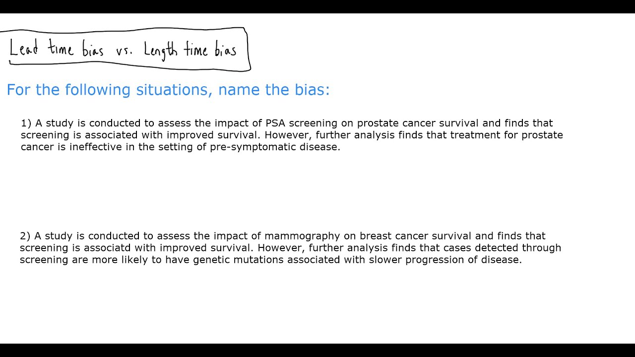 Lead Time and Length Time Bias: Question 1