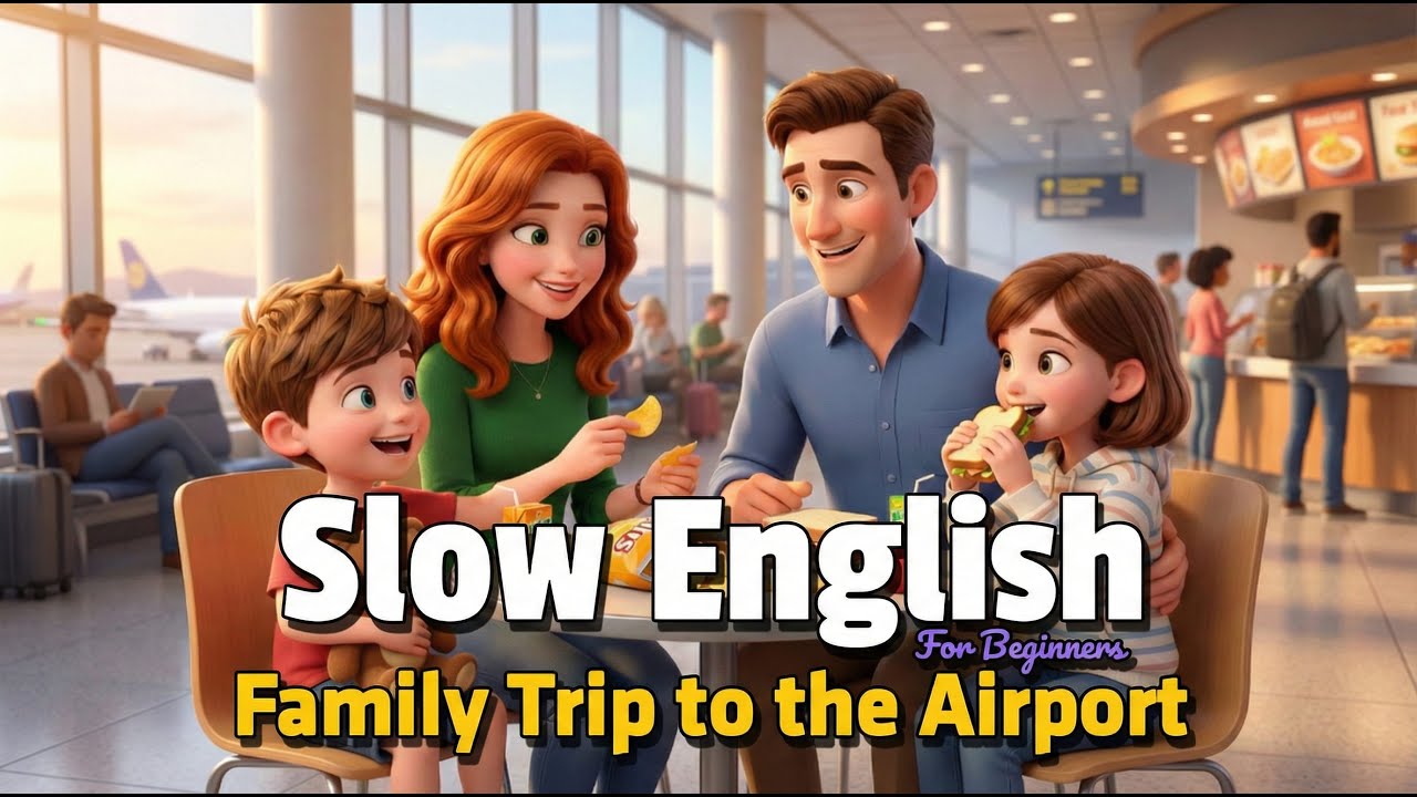 Family Trip: The Big Airport Adventure Starts | Easy English Listening Practice (A2 Level)