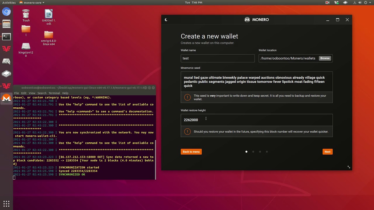 Linux Monero GUI wallet tutorial with full node (Advanced Mode)