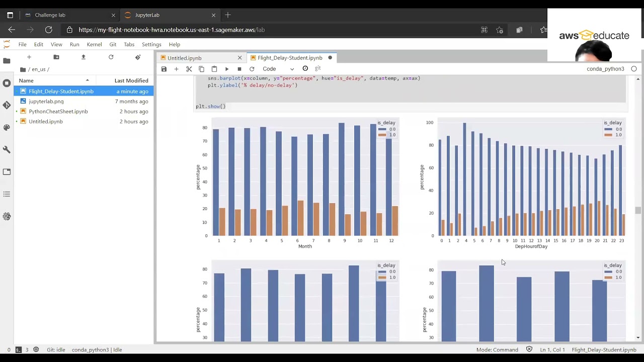 AWS Academy Machine Learning Module 3 Amazon SageMaker Challenge Lab: Predicting Airplane Delays