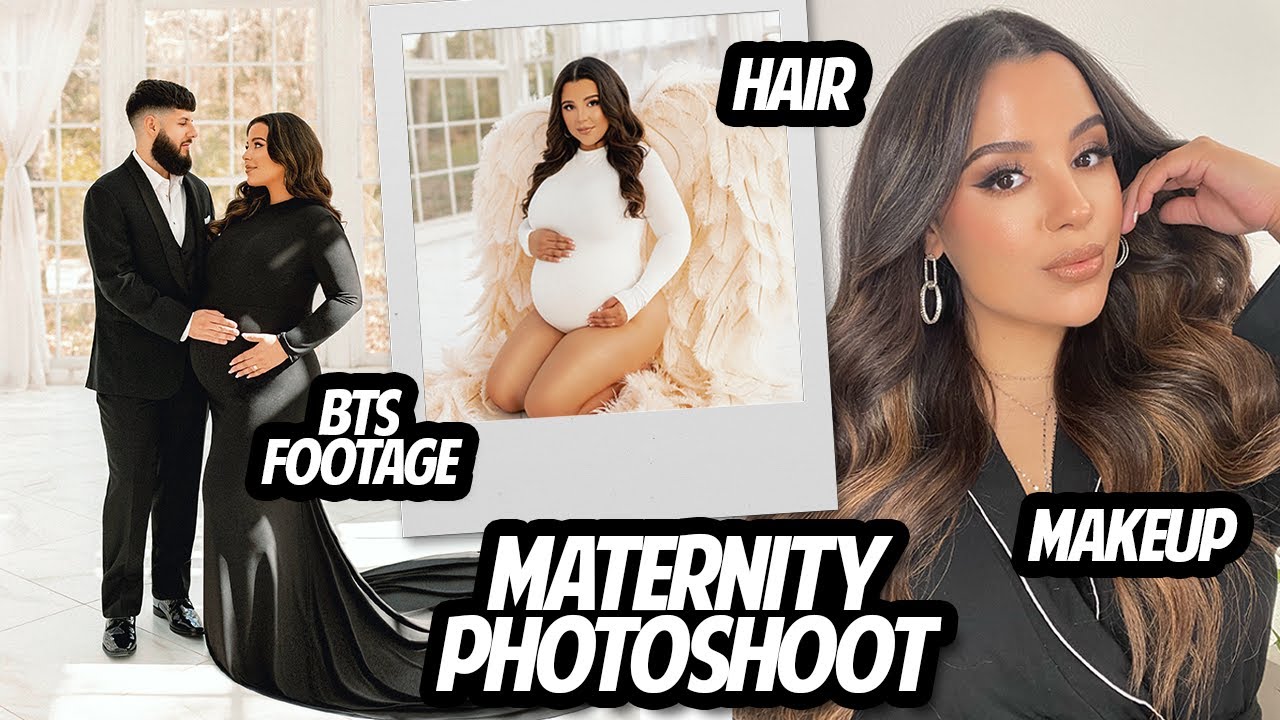 GRWM for my Maternity Photoshoot! **Hair, Makeup + BTS Footage**