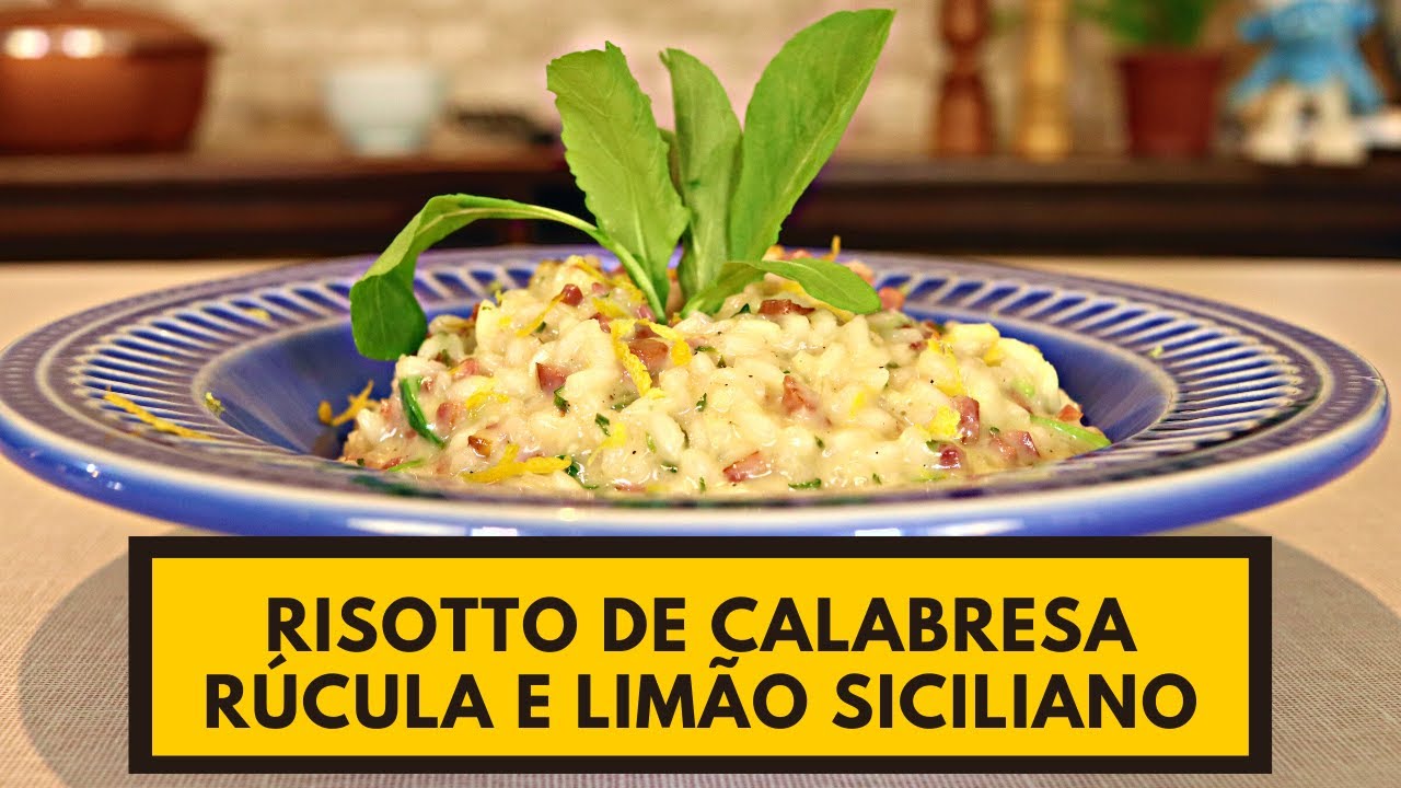 RISOTTO DE CALABRESA RÚCULA E LIMÃO SICILIANO