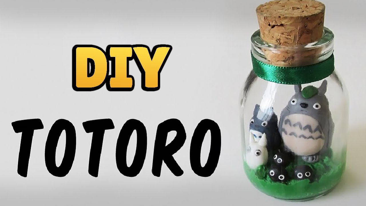 DIY: COMO FAZER TOTORO no Potinho (My Neighbor Totoro Bottle Tutorial) | #diyanime