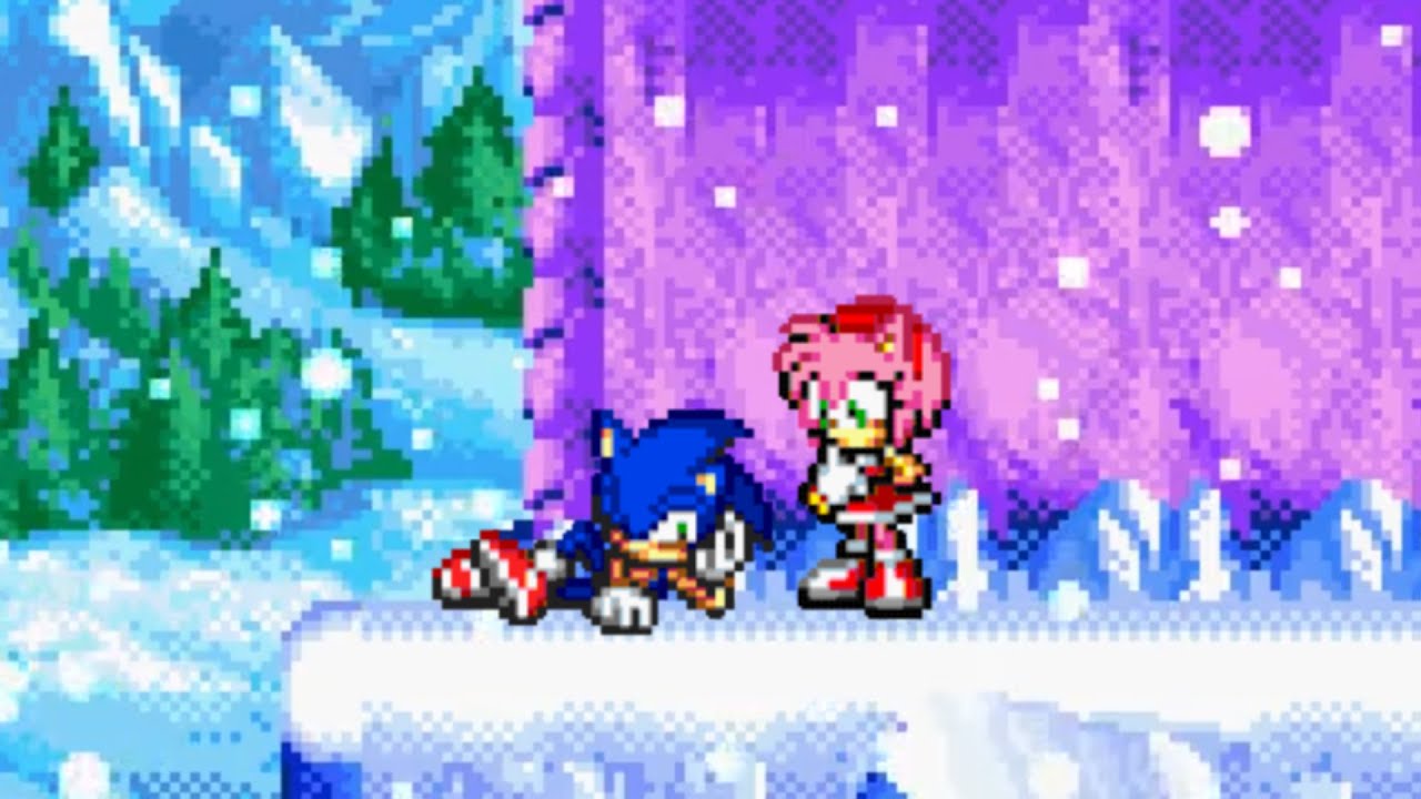 Sonic winter music playing outside the room ⛄
