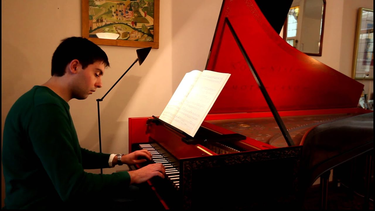 J.S. Bach Menuet & Trio from French Suite No. 3 BWV 814 in B-minor on harpsichord