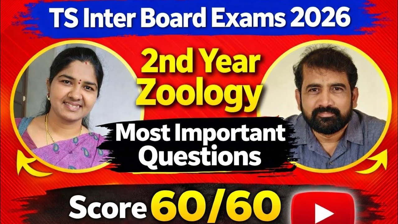🔥 TS Inter Board Exams 2026 &ndash; 2nd Year Zoology Most Important Questions | Score 60/60 Strategy! 🔥