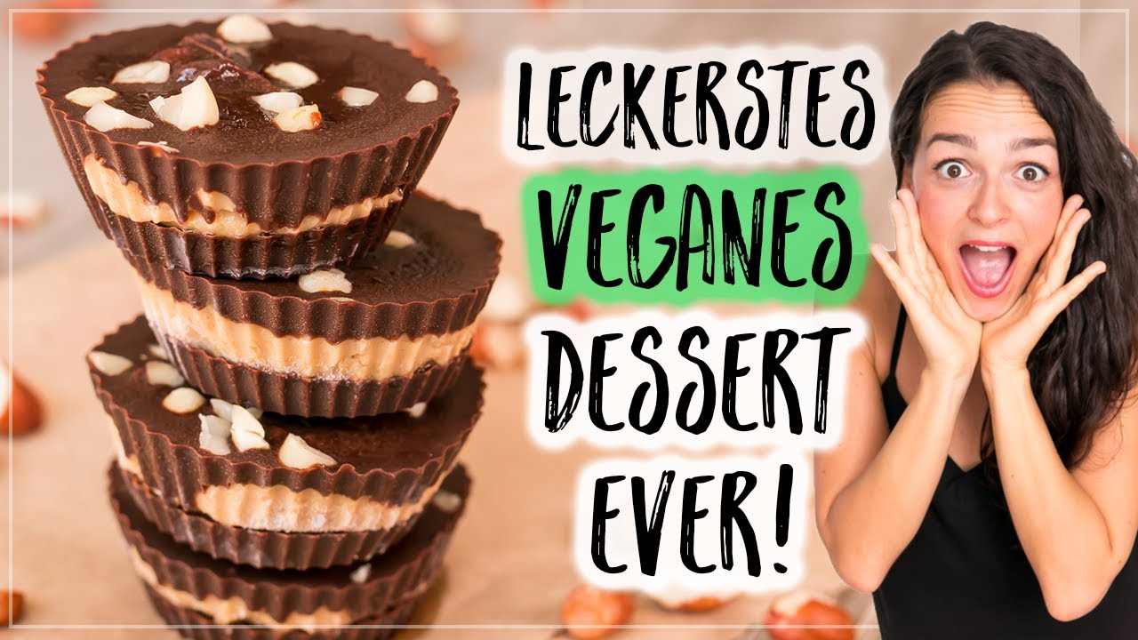 BESTES VEGANES DESSERT [ohne Haushaltszucker] - Leckeres Rezept für Schoko Peanut Butter Cups 😋